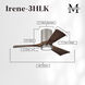Atlas Irene-3HLK 42 inch Brushed Nickel with Walnut Tone Blades Ceiling Mount Paddle Fan, Flush Mounted