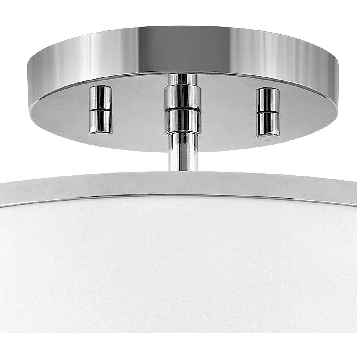Clarke 2 Light 15 inch Polished Nickel with Matte White Indoor Semi-Flush Mount Ceiling Light