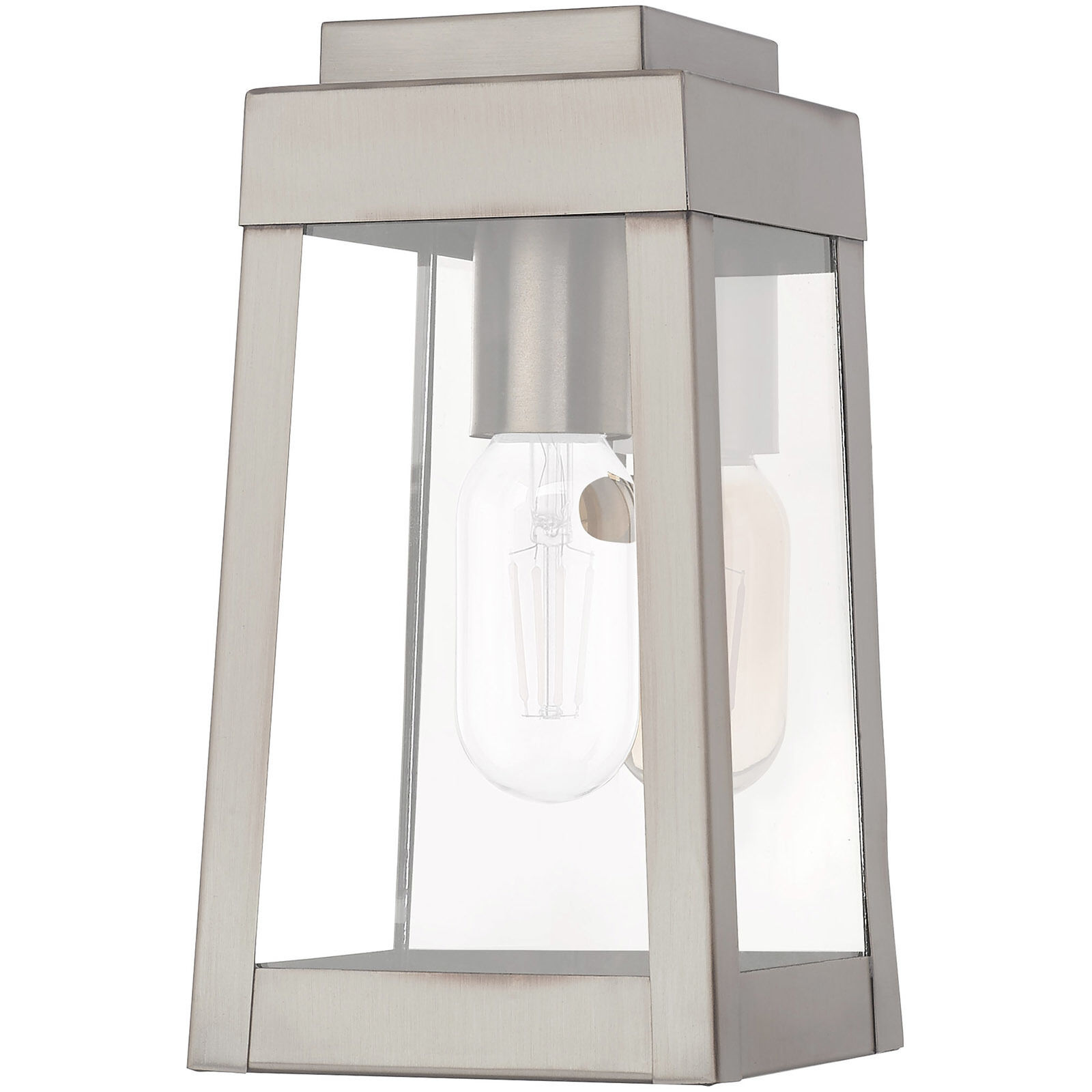 Oslo 1 Light 10 inch Brushed Nickel Outdoor Wall Lantern