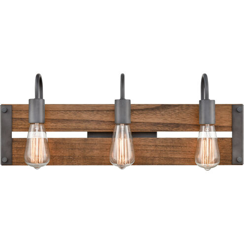 Austin 3 Light 24.38 inch Aged Gun Metal Bath Vanity Light Wall Light