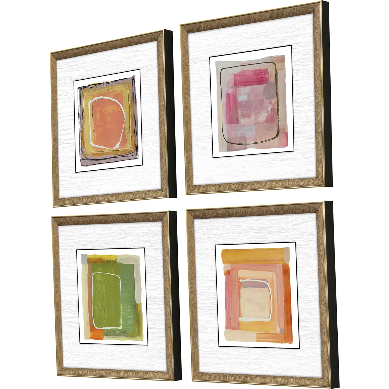 Geometrics Orange and Black and Purple and Yellow Framed Art