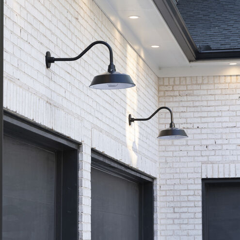 Cottage 1 Light 15 inch Black Barn Light, Solar