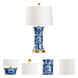 Chelsea House 27 inch 100.00 watt Blue/White Glaze/Hand Painted/Antique Gold Leaf Table Lamp Portable Light