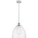 Ballston Dome LED 12 inch White and Polished Chrome Mini Pendant Ceiling Light in Seedy Glass