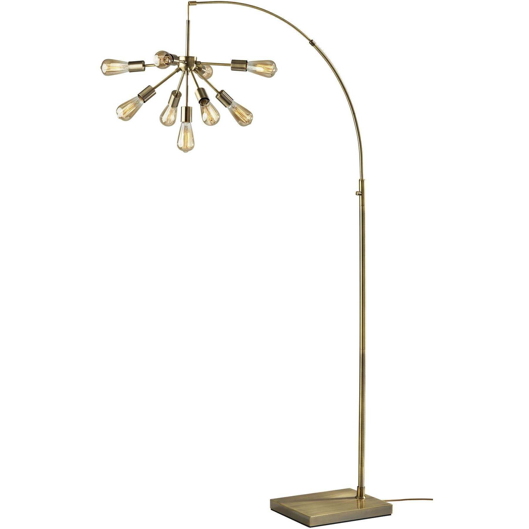 Sputnik 83 inch 40.00 watt Antique Brass Arc Floor Lamp Portable Light