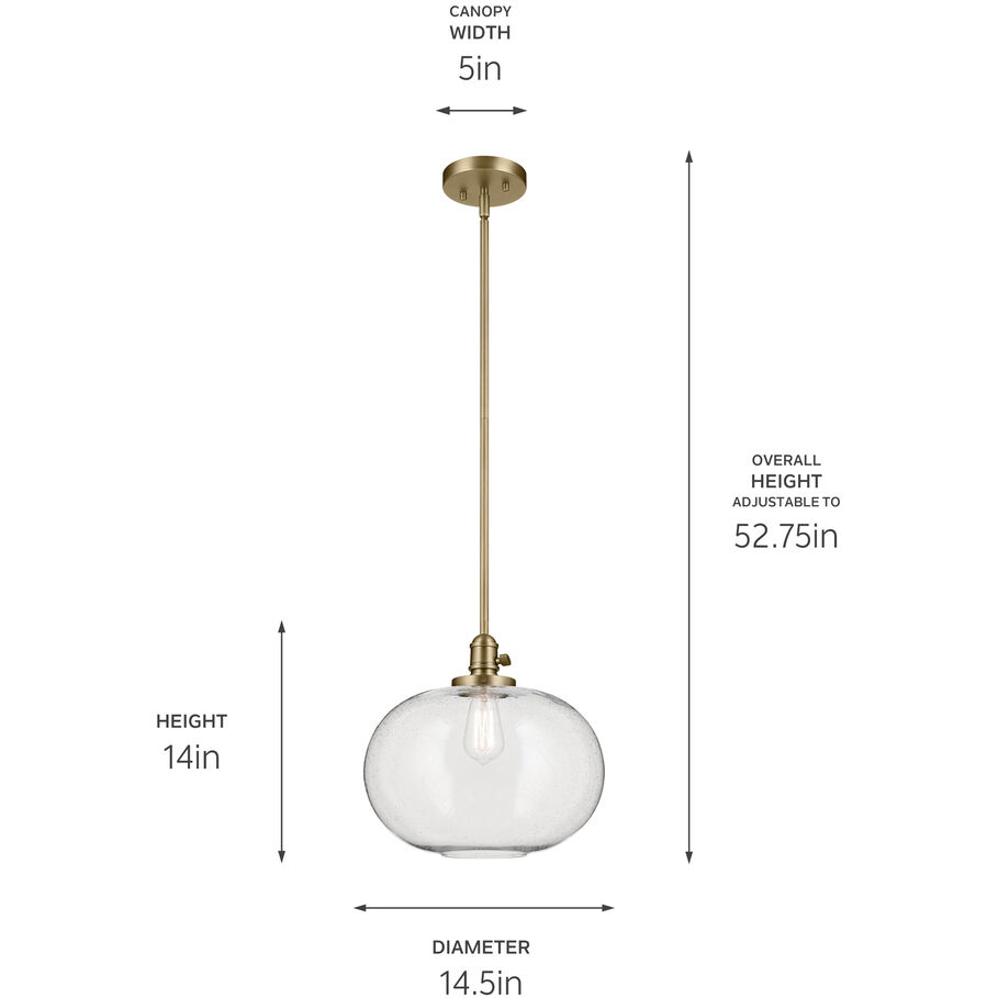 Avery 1 Light Natural Brass Pendant Ceiling Light