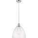 Ballston Dome 1 Light 12 inch Polished Nickel Mini Pendant Ceiling Light in Seedy Glass