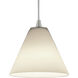 Martini 1 Light 7.25 inch Brushed Steel Pendant Ceiling Light in White