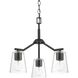 Vertex 3 Light 18 inch Matte Black Convertible Chandelier Ceiling Light