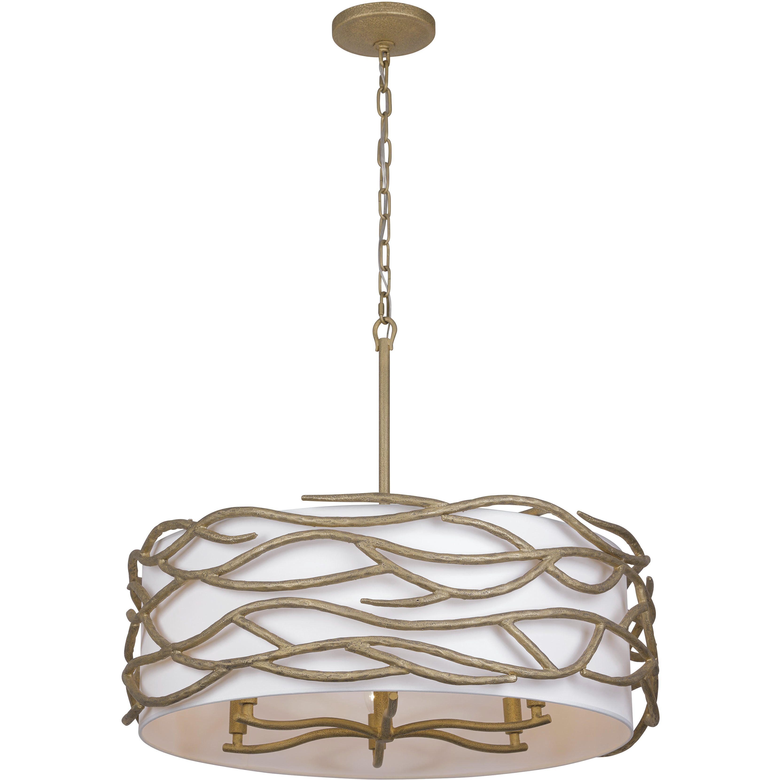 Branch Reality 6 Light 28 inch Textured Ashen Gold Pendant Ceiling Light