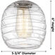 Ballston Belfast 1 Light 6 inch White and Polished Chrome Mini Pendant Ceiling Light in Clear Crackle Glass, Ballston