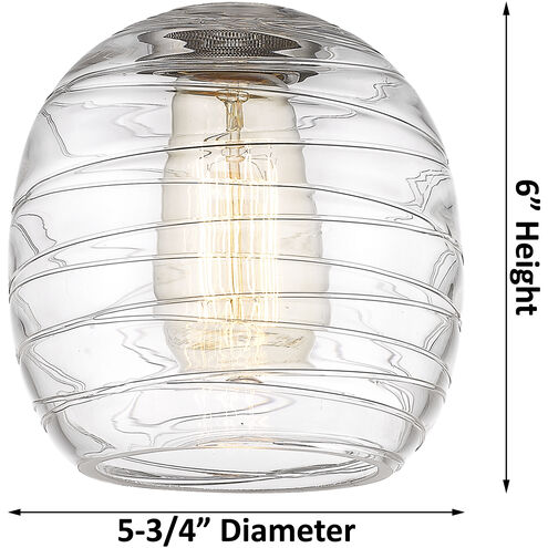 Ballston Belfast LED 6 inch Polished Nickel Mini Pendant Ceiling Light in Seedy Glass, Ballston