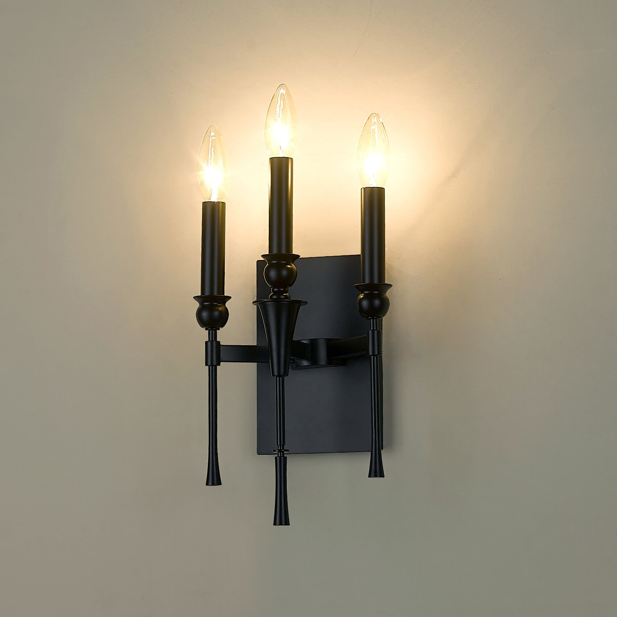 Landon 3 Light 7.5 inch Matte Black Wall Sconce Wall Light