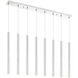 Forest LED 44.25 inch Chrome Linear Chandelier Ceiling Light in 8, 30, Chrome Steel
