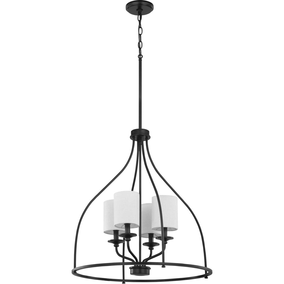 Bonita 4 Light 23 inch Matte Black Foyer Chandelier Ceiling Light, Design Series