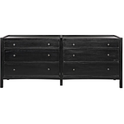 Hampton Hand Rubbed Black Dresser, 6 Drawer