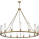 Beau 15 Light 60 inch Rubbed Brass Chandelier Ceiling Light
