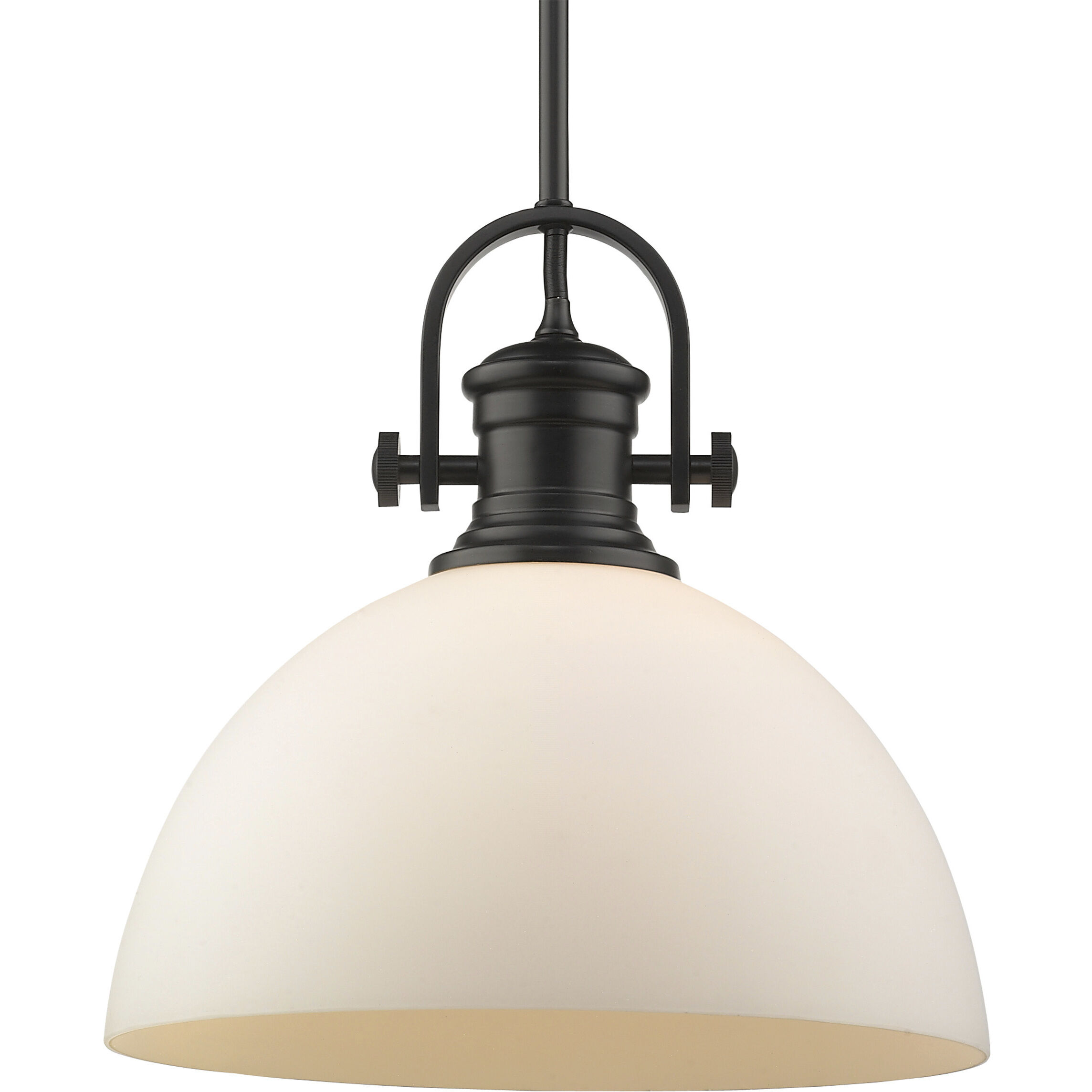 Yep Hines 1 Light 13.5 inch Matte Black Pendant Ceiling Light in Opal Glass, Large