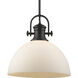 Yep Hines 1 Light 13.5 inch Matte Black Pendant Ceiling Light in Opal Glass, Large