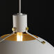 Dawn 1 Light 19.5 inch White/Satin Brass Single Pendant Ceiling Light in White and Satin Brass