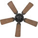 Cabana 36 inch Matte Black with Walnut Blades Fan, Regency Series