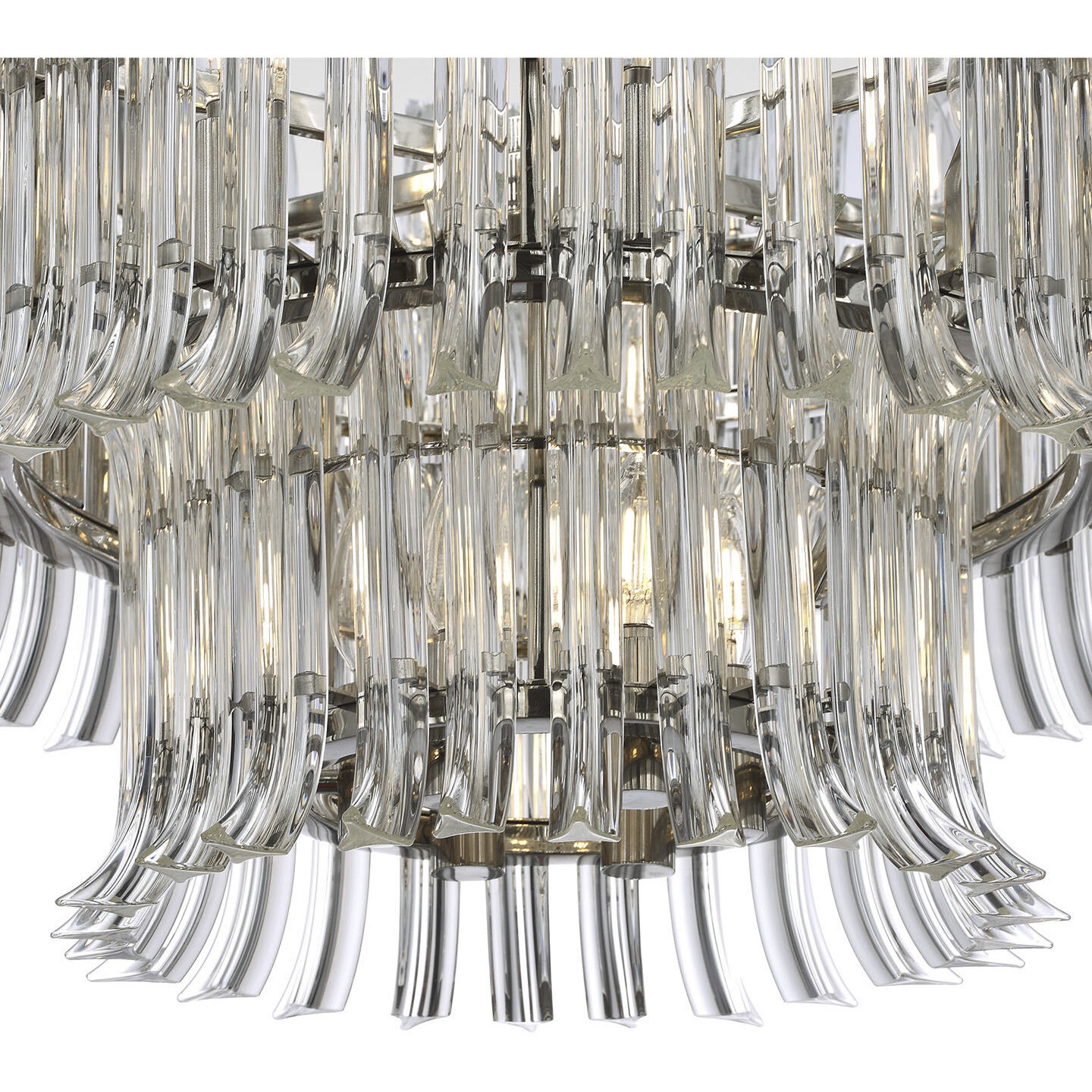 AERIN Rhine LED 34 inch Polished Nickel Three Tier Chandelier Ceiling Light