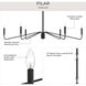 Pilar 6 Light 50 inch Matte Black Chandelier Ceiling Light