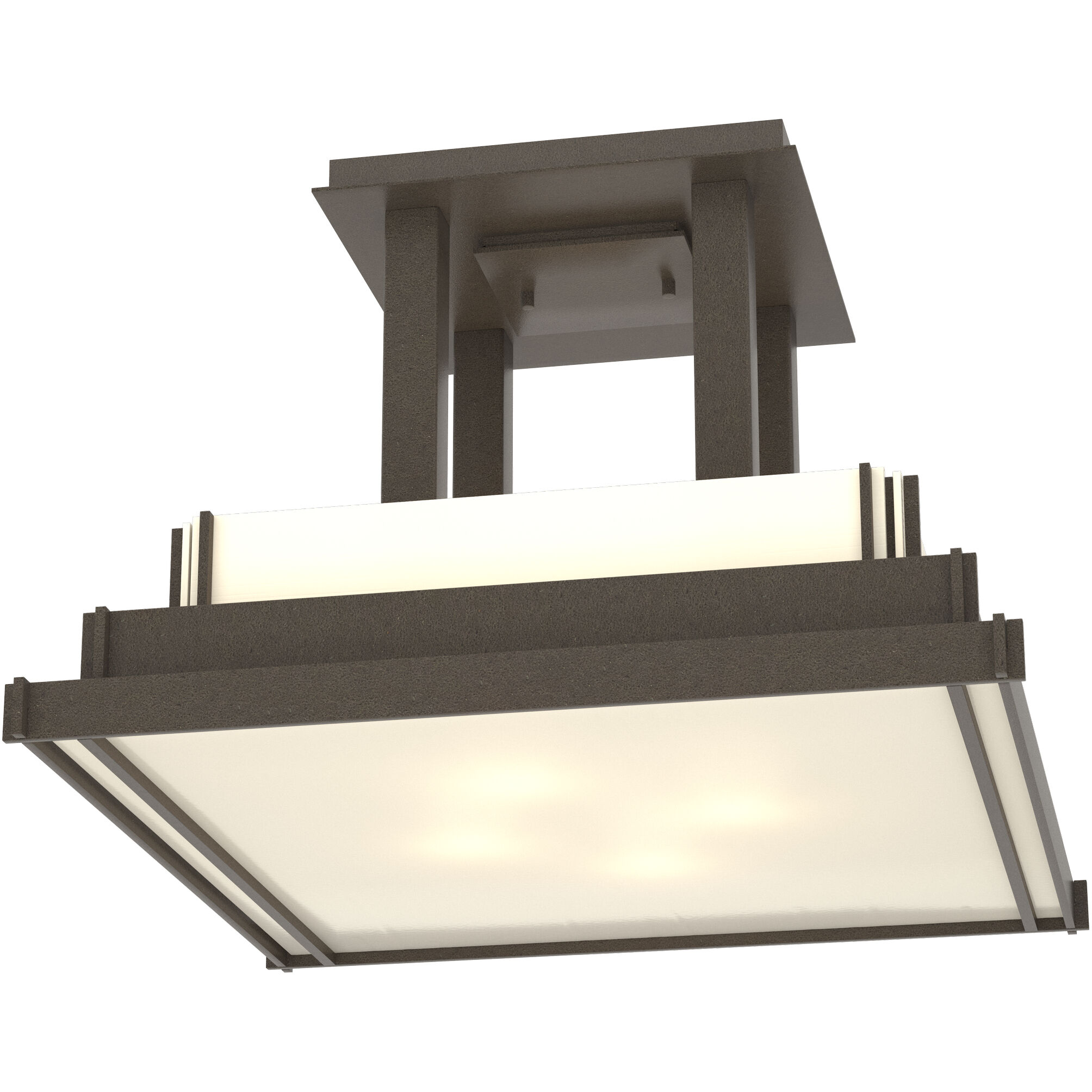 Steppe 4 Light 17.1 inch Coastal Dark Smoke Semi-Flush Ceiling Light in Ivory Art, Large