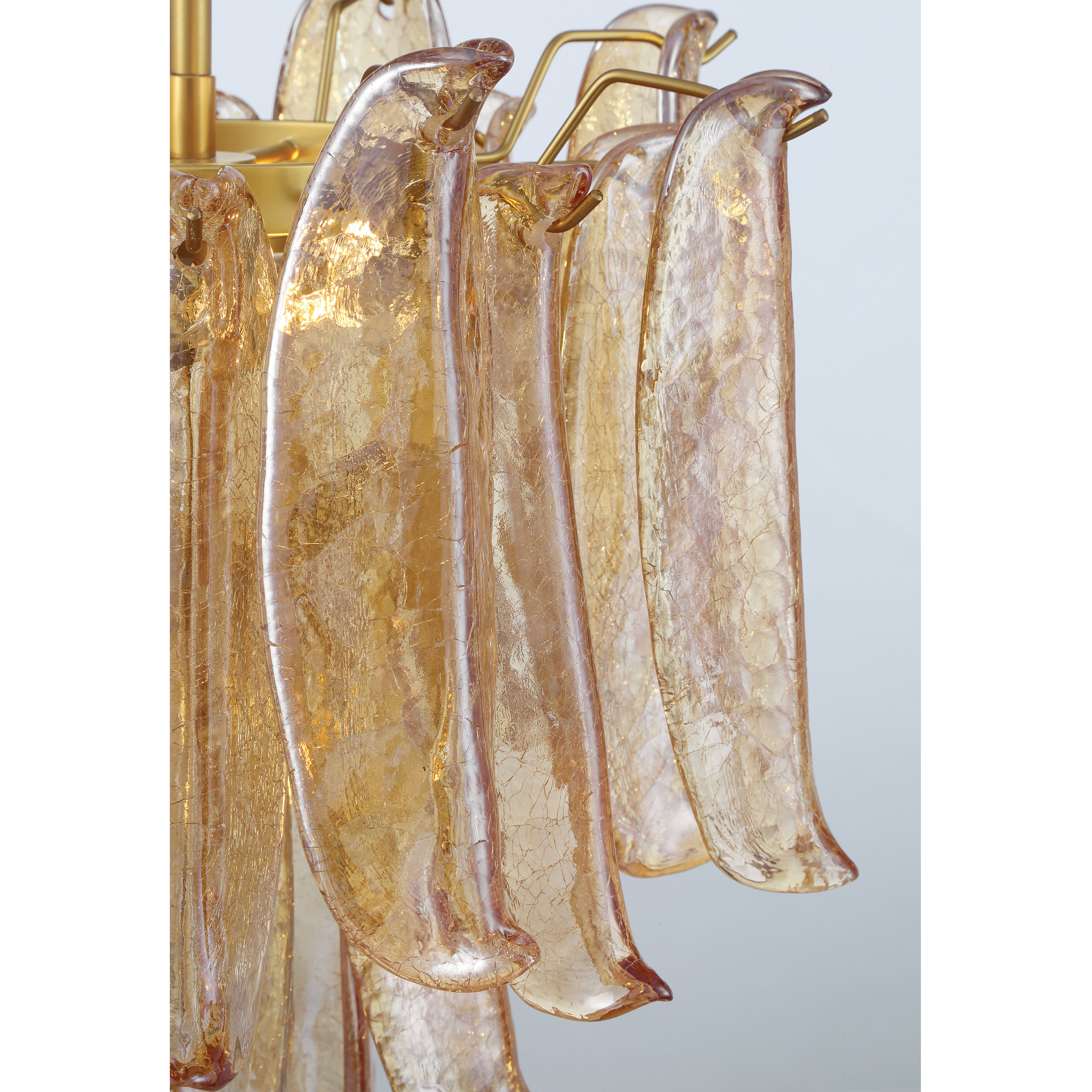 Regent 4 Light 17.75 inch Legacy Brass Chandelier Ceiling Light in Amber Crackled Glass