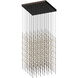 Constellation Cosmic Cube LED 30 inch Espresso Black Chandelier Ceiling Light in 3000K, Clear Faceted Acrylic, 10 FT. Cord