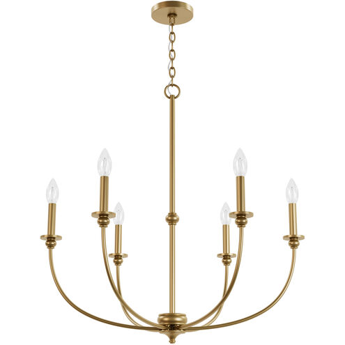 Southcrest 6 Light 30 inch Luxe Gold Chandelier Ceiling Light