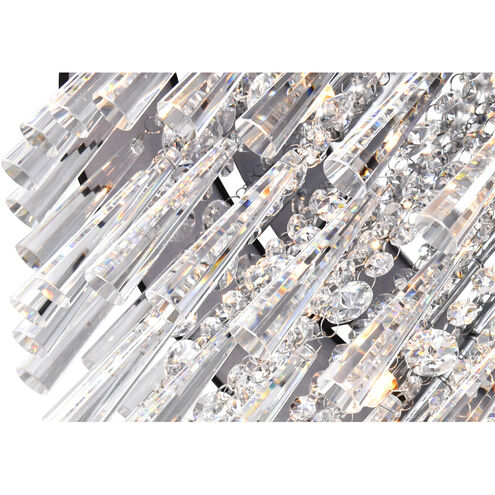 Franca 8 Light 22 inch Chrome Drum Shade Flush Mount Ceiling Light in Black