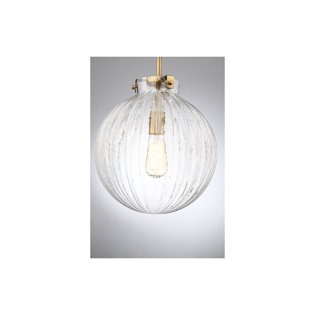 Industrial 1 Light 12 inch Natural Brass Mini-Pendant Ceiling Light