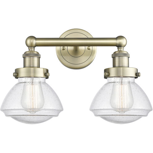 Olean 2 Light 15.5 inch Antique Brass Bath Vanity Light Wall Light in Seedy