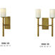Margeaux 2 Light 12.75 inch Vintage Brass Indoor Wall Sconce Wall Light