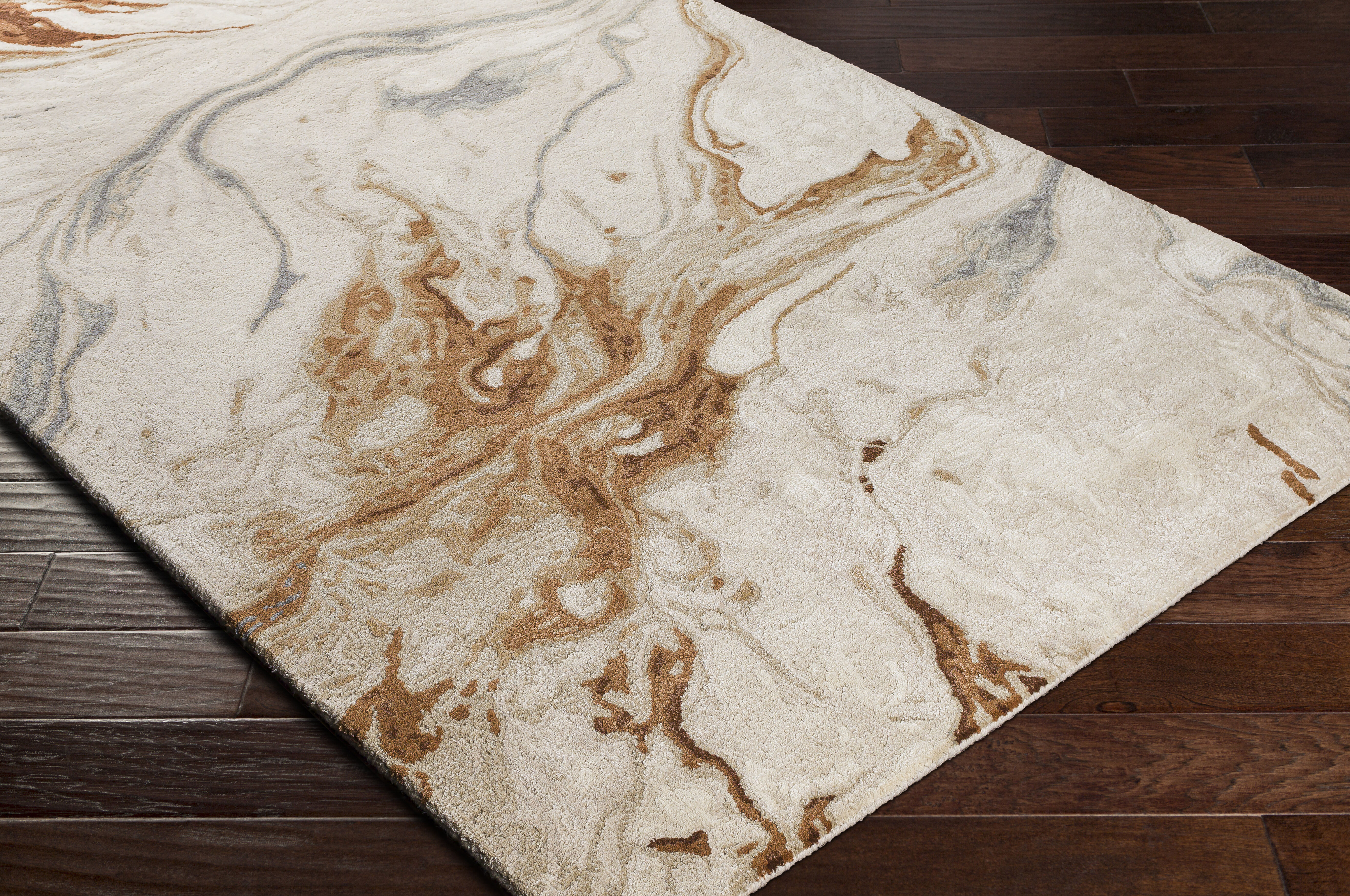 Kavita 180 X 144 inch Dark Brown Rug in 12 x 15, Rectangle