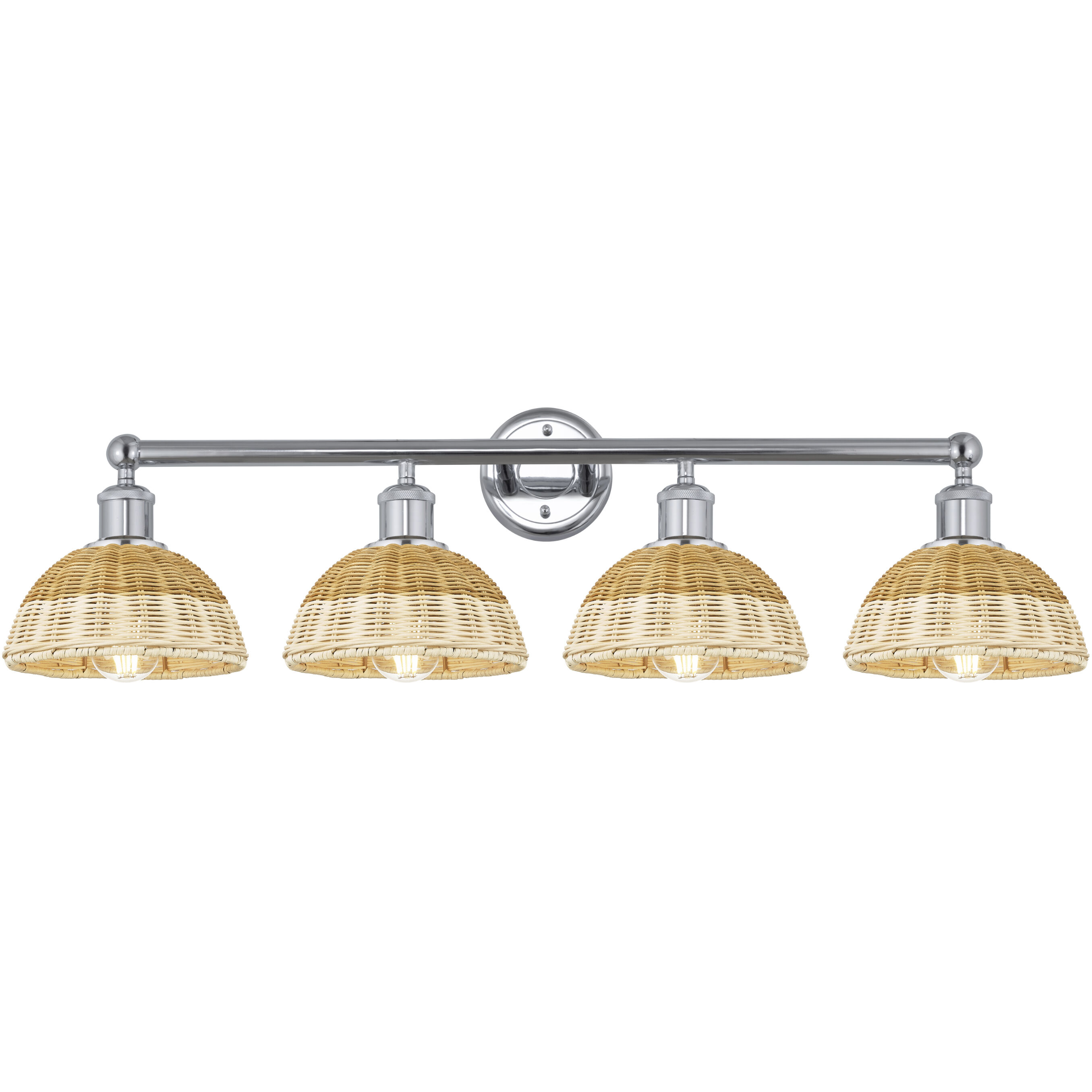 Edison Bristol Natural II 4 Light 35 inch Polished Chrome Bath Vanity Light Wall Light