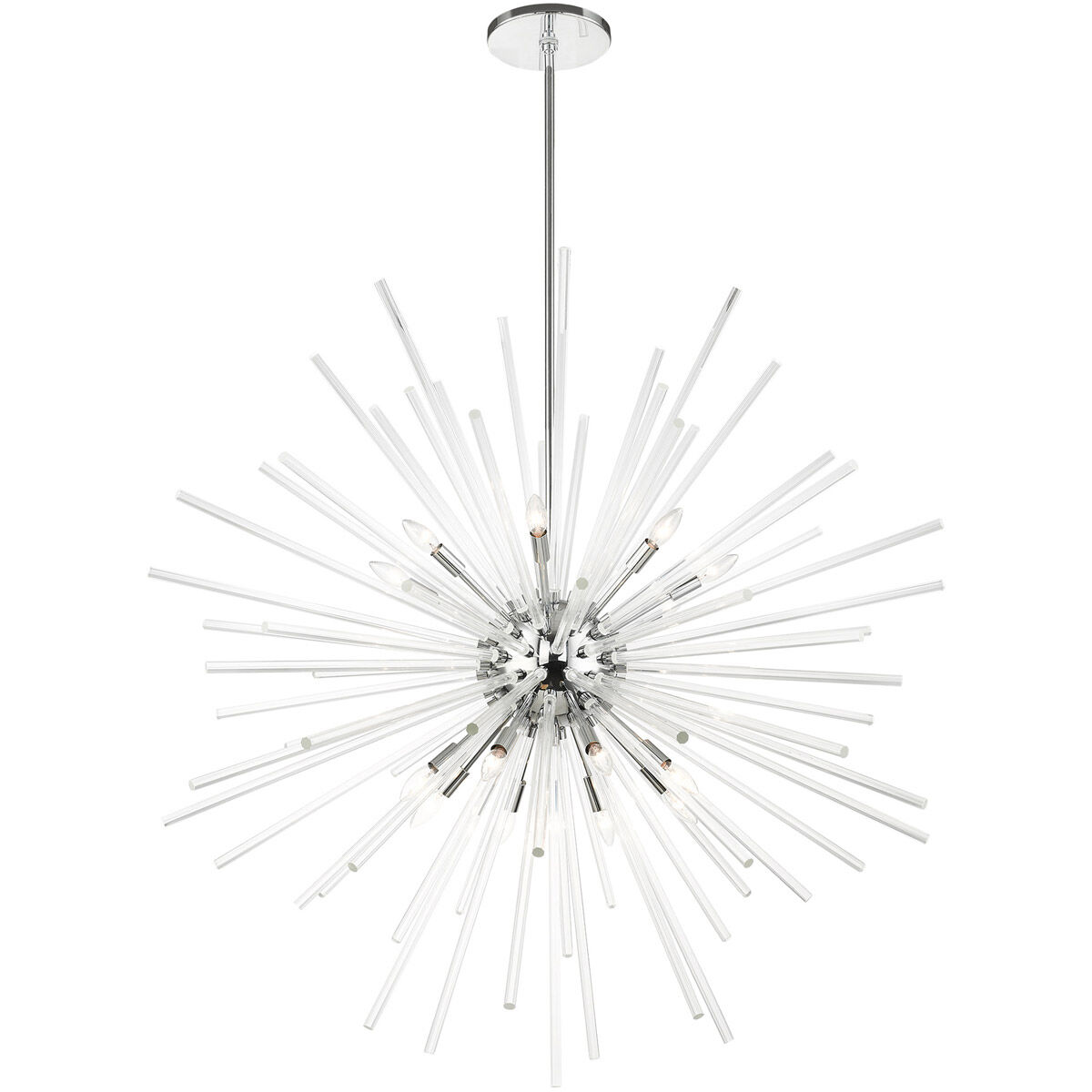 Utopia 16 Light 50 inch Polished Chrome Foyer Pendant Chandelier Ceiling Light