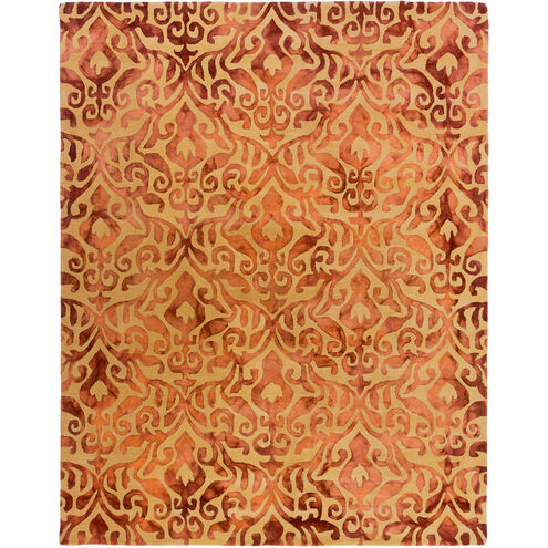 Belladonna 120 X 96 inch Orange and Brown Area Rug, Wool