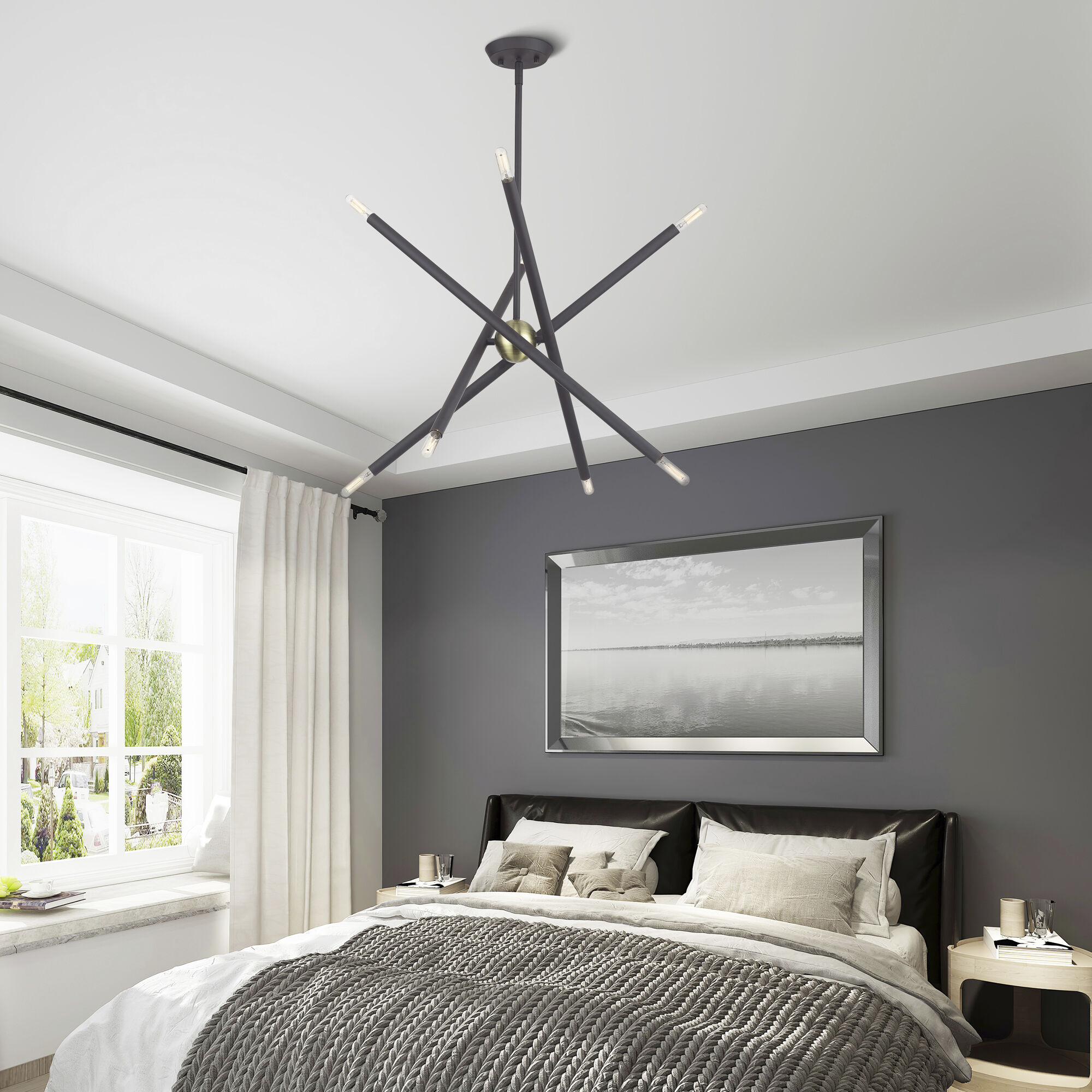 Soho 8 Light 24 inch Bronze with Antique Brass Accents Chandelier Ceiling Light