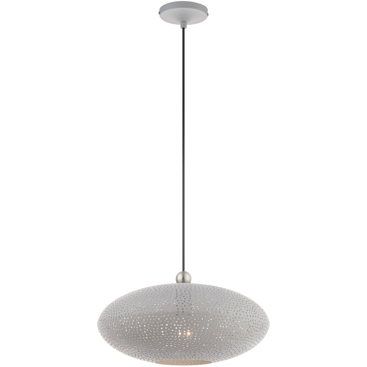 Dublin 1 Light 16 inch Nordic Gray with Brushed Nickel Accents Pendant Ceiling Light