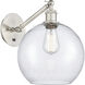 Ballston Athens Armed Sconce Wall Light in Brushed Satin Nickel, Seedy Glass