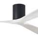 Atlas Irene-3H 60 inch Matte Black with Matte White Blades Ceiling Fan, Flush Mounted