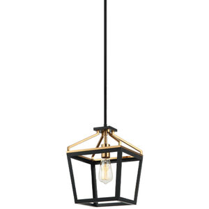 Mavonshire 1 Light 10 inch Black and Aged Gold Brass Chandelier Ceiling Light