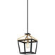 Mavonshire 1 Light 10 inch Black and Aged Gold Brass Chandelier Ceiling Light