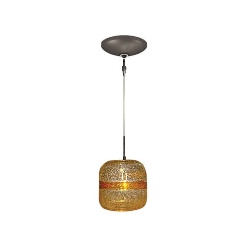 Envisage VI 1 Light 8 inch Bronze Mini Pendant Ceiling Light in Envisage Amber