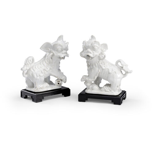 Bradshaw Orrell White Crackle Glaze/Black Figurines, Pair