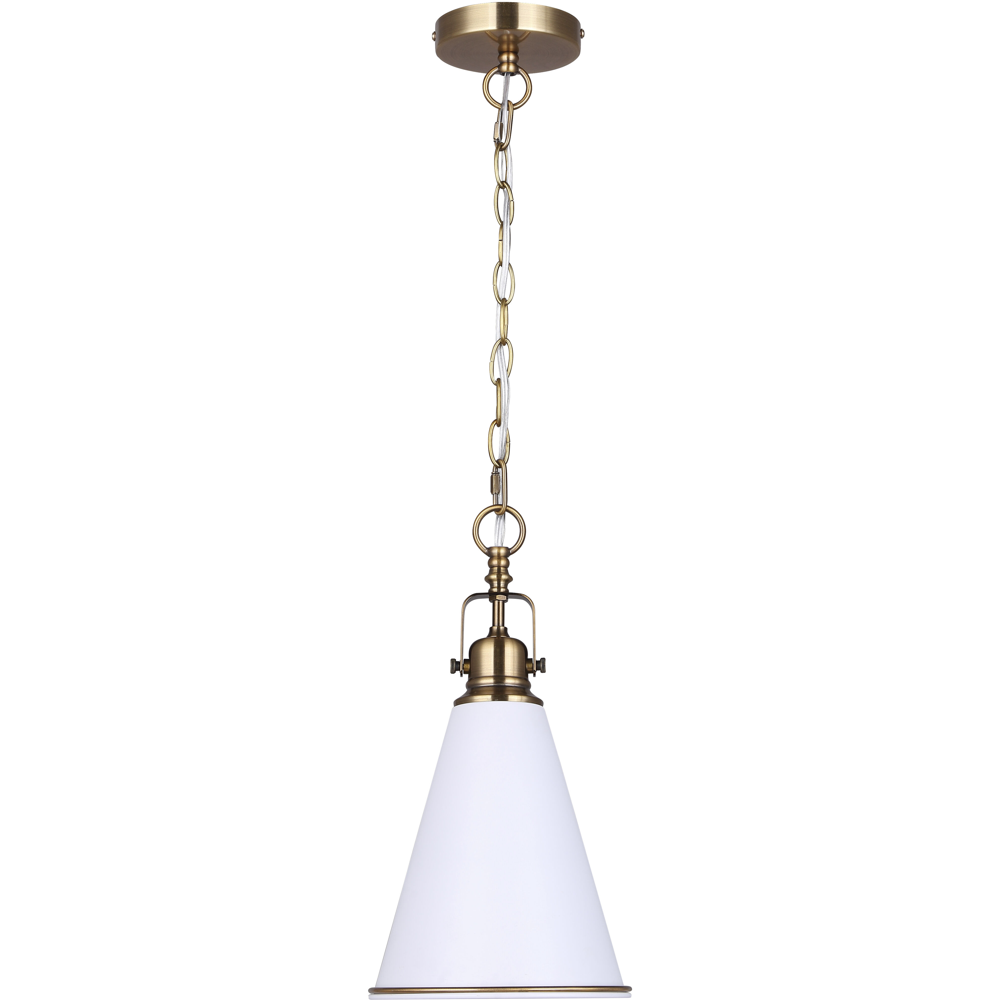 Ollie 1 Light 7.5 inch Matte White and Gold Pendant Ceiling Light