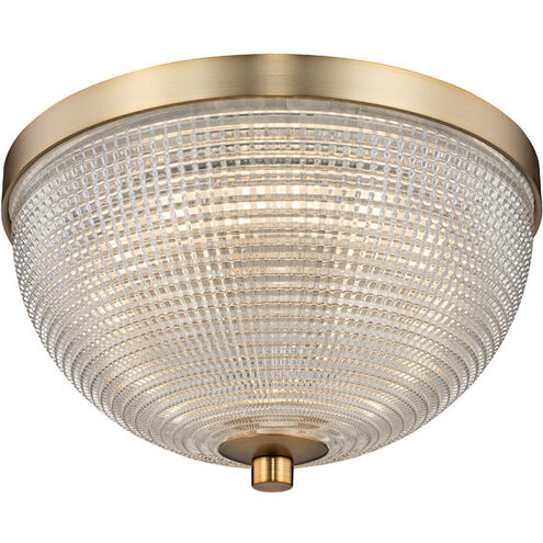 Portland LED 10 inch Winter Brass Flush Mount Ceiling Light