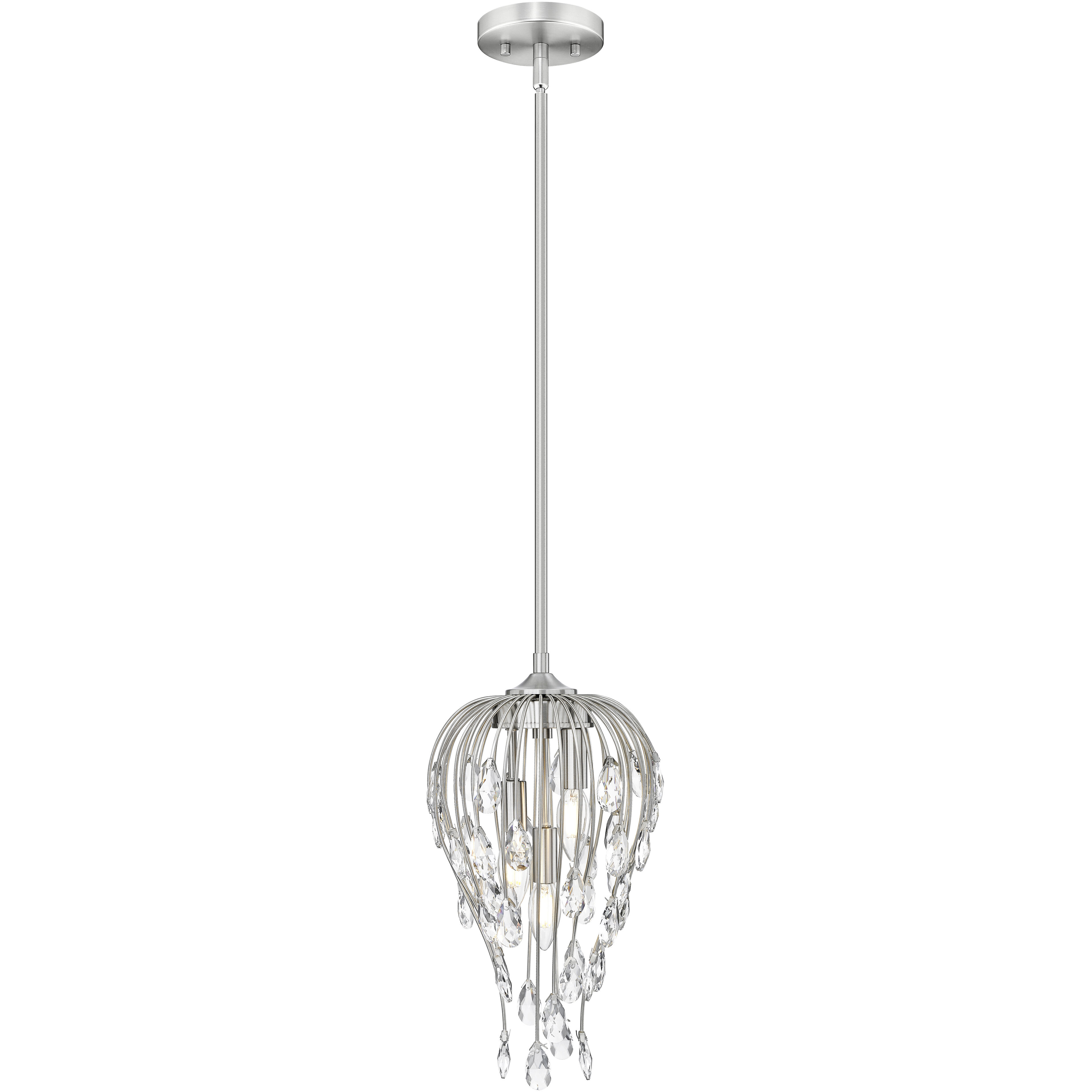 Gabriella 3 Light 9 inch Brushed Nickel Pendant Ceiling Light